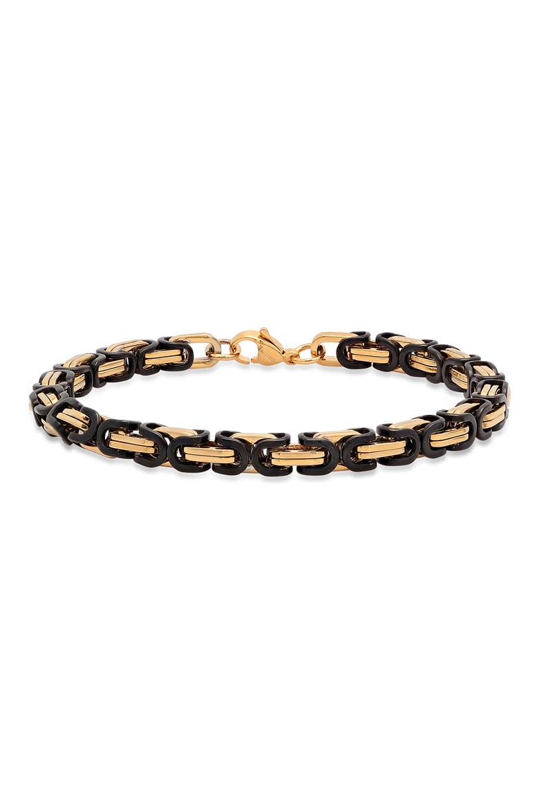 Men's Two-Tone Byzantine Chain Bracelet, Main, color, TWO TONE