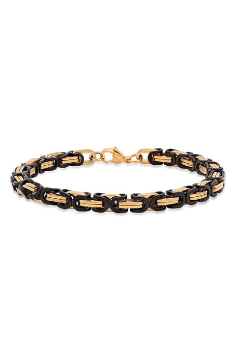 Men's Two-Tone Byzantine Chain Bracelet