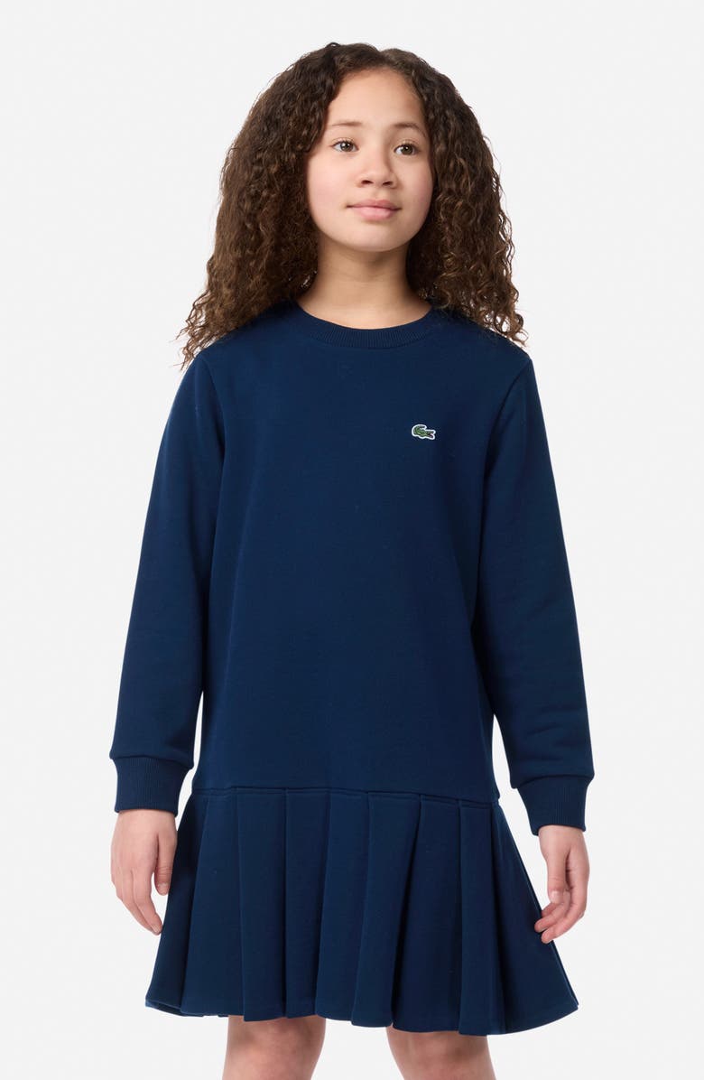 Lacoste Kids
 Long Sleeve French Terry Dress, Alternate, color, Marine