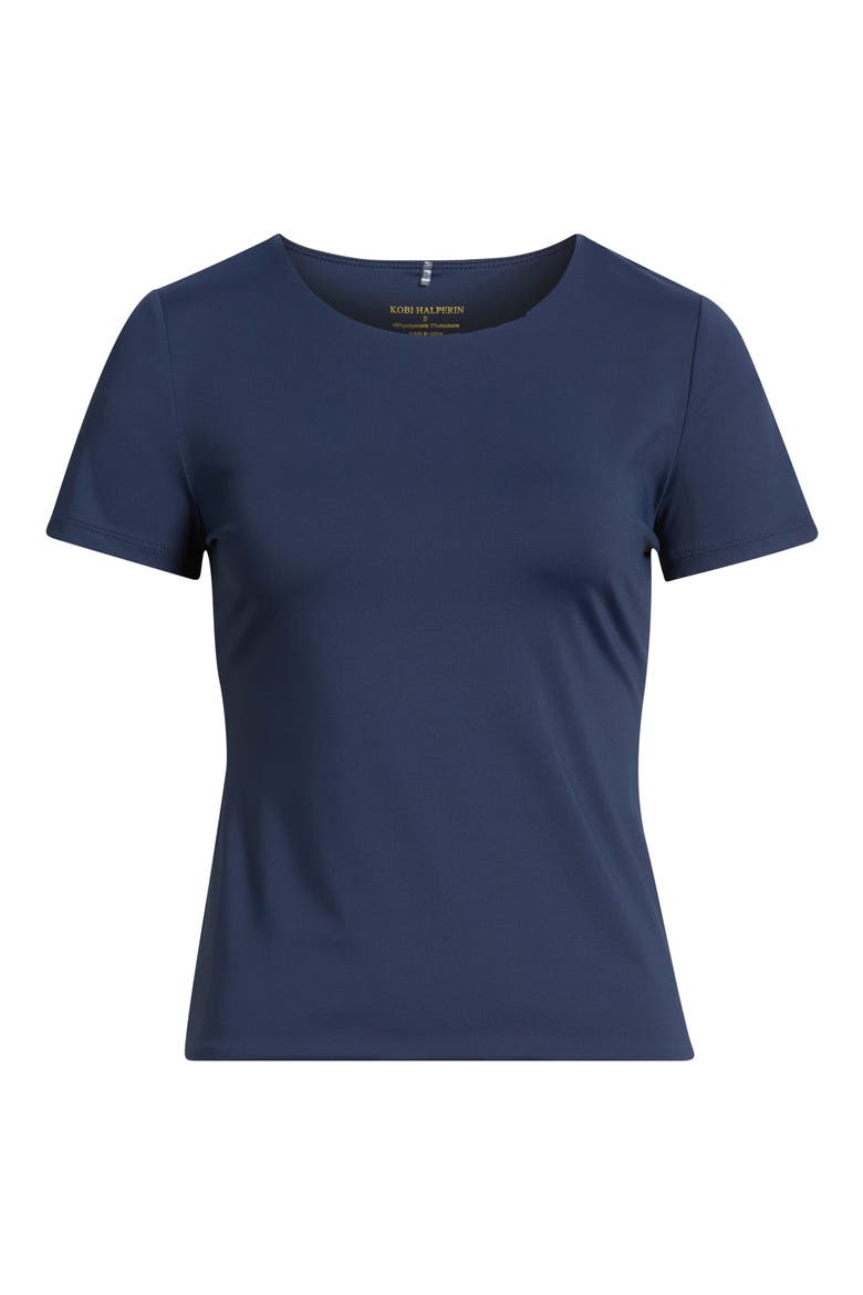 Rhianna Stretch Knit T-Shirt, Alternate, color, NAVY