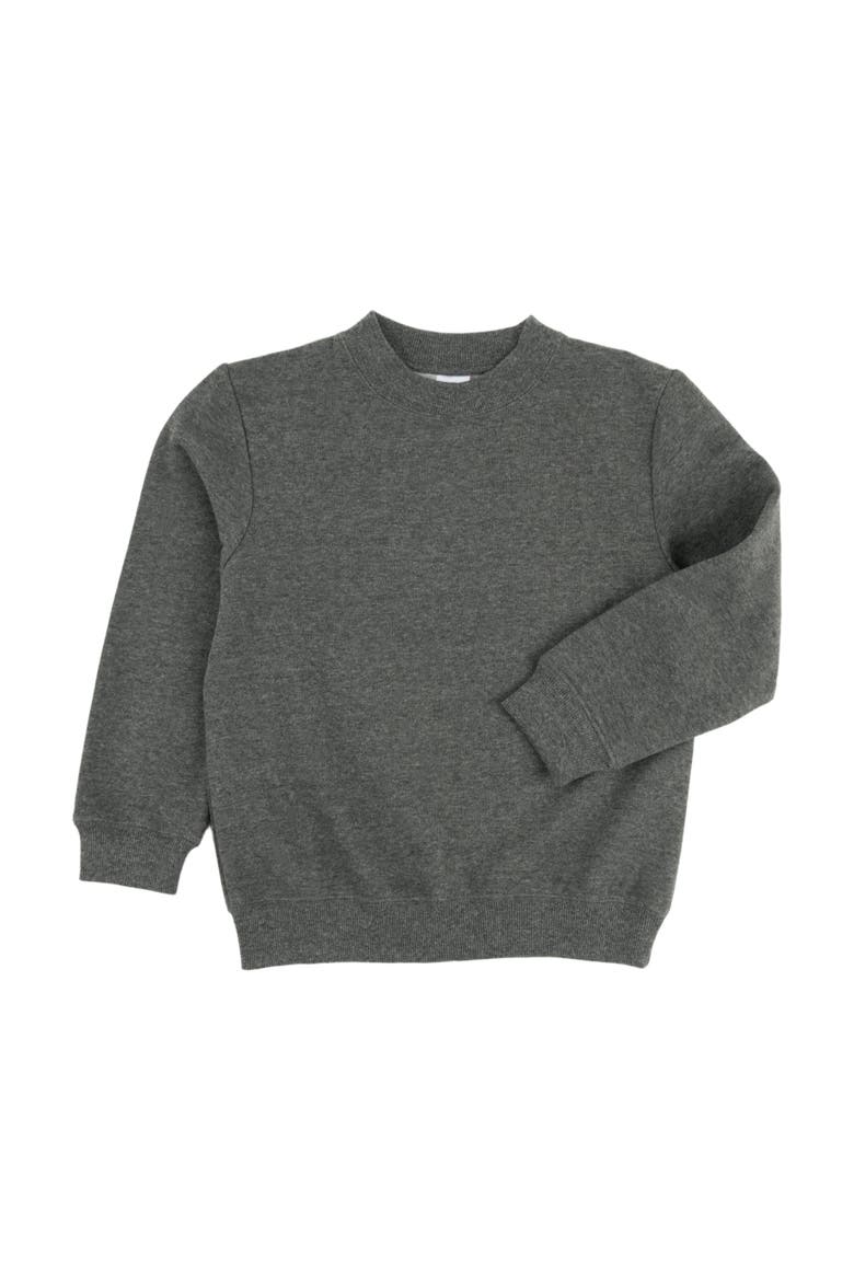 Kids Pullover Sweatshirt, Long Sleeve, Solid Colors, Alternate, color, DARK GREY