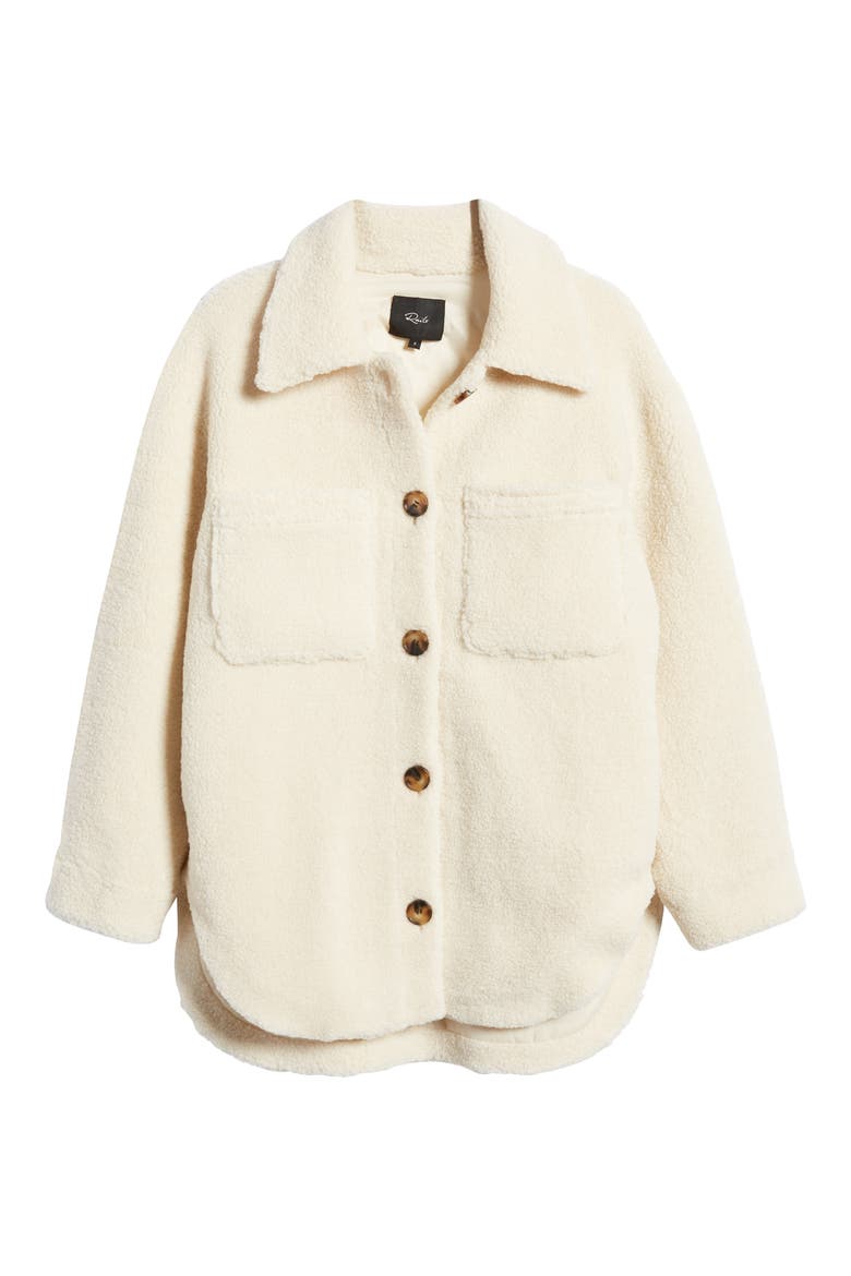 Connie Faux Shearling Shirt Jacket, Alternate, color, IVORY TEDDY