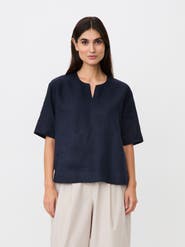 Masai Copenhagen Madolorea Linen Short Sleeve Tunic Top