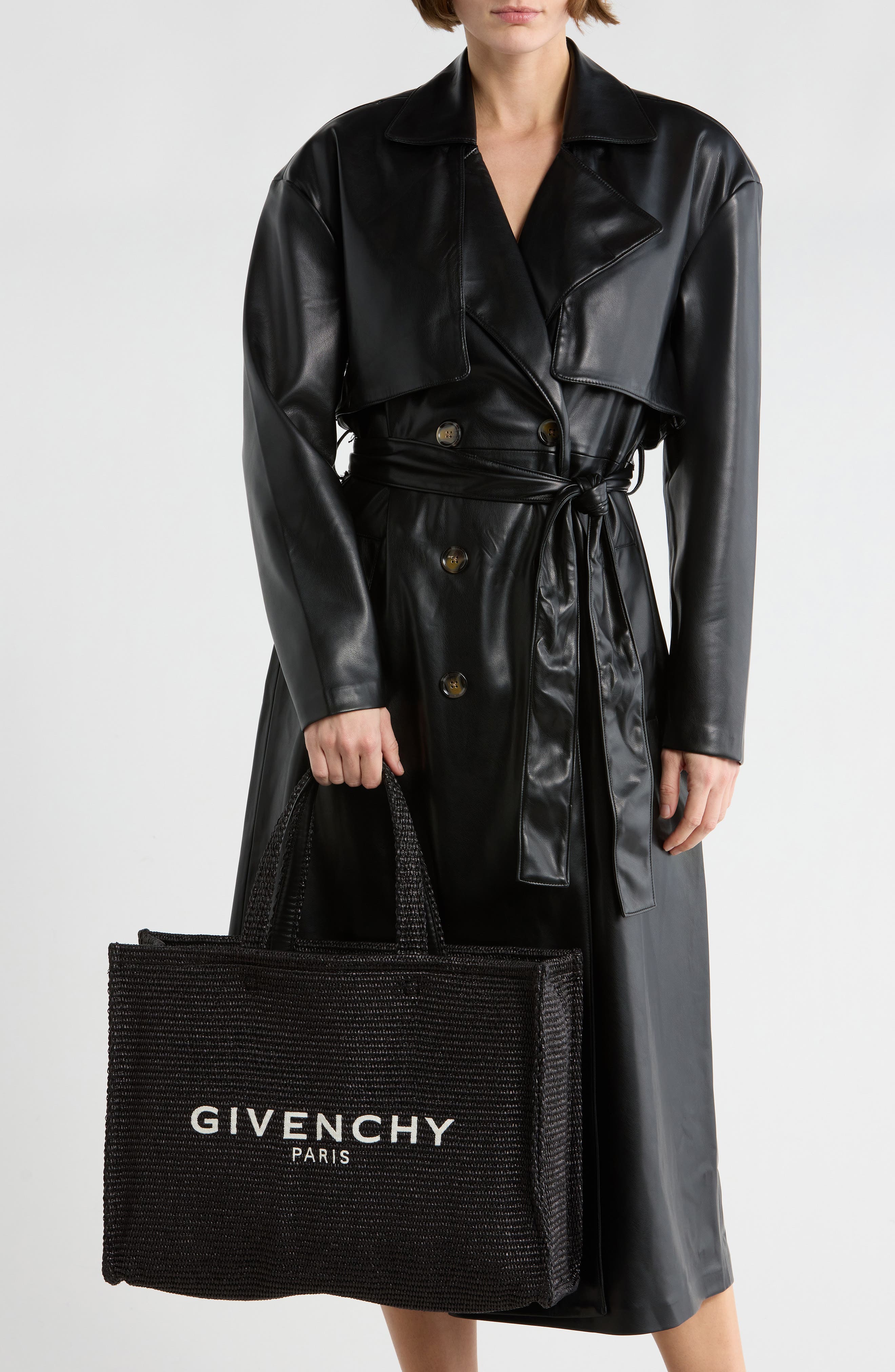 Givenchy Logo Raffia Tote, Alternate, color, 