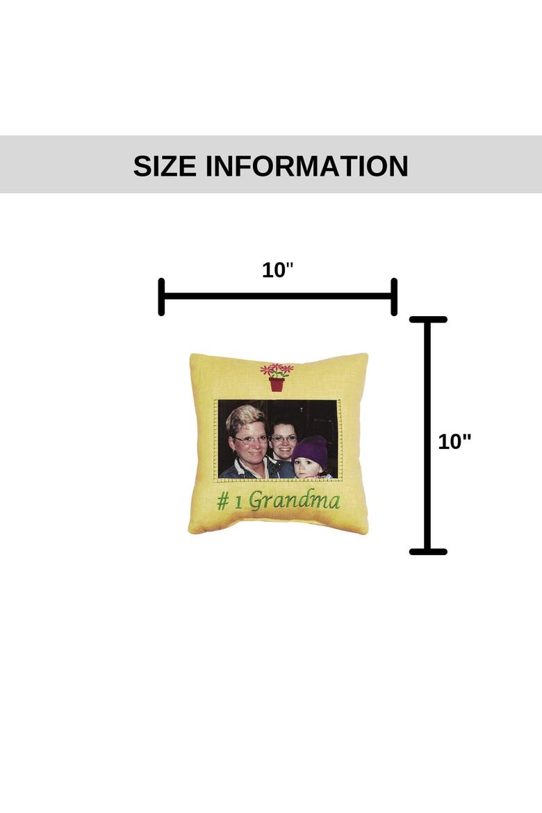 #1 Grandma Picture Small/Petite Accent Pillow, 10" x 10", Alternate, color, Yellow