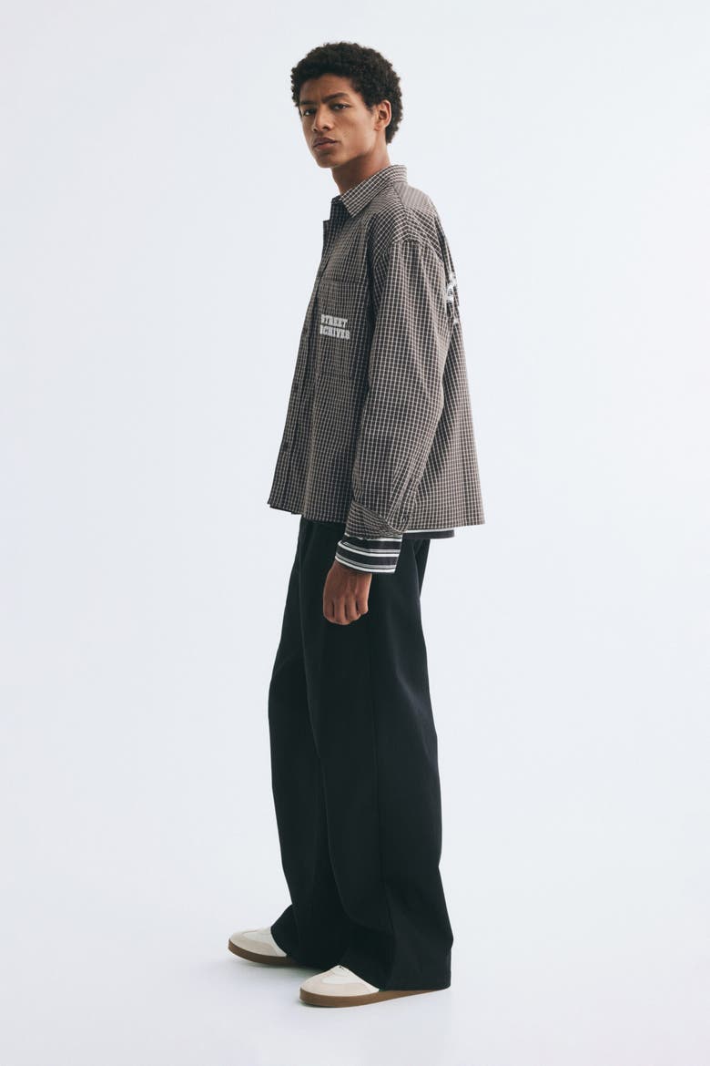 Relaxed-Fit Printed Cotton Poplin Shirt, Alternate, color, Khaki green/Street Archives