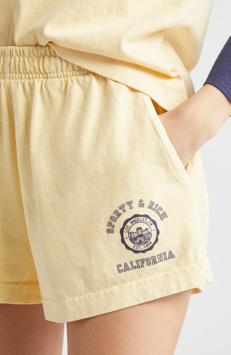 Sporty & Rich California Emblem Disco Graphic Shorts, Alternate, color,
