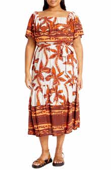 City Chic Talia Tie Belt Midi Dress