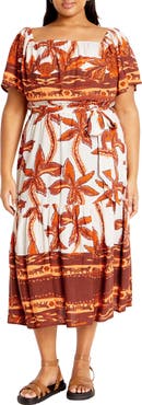 City Chic Talia Tie Belt Midi Dress