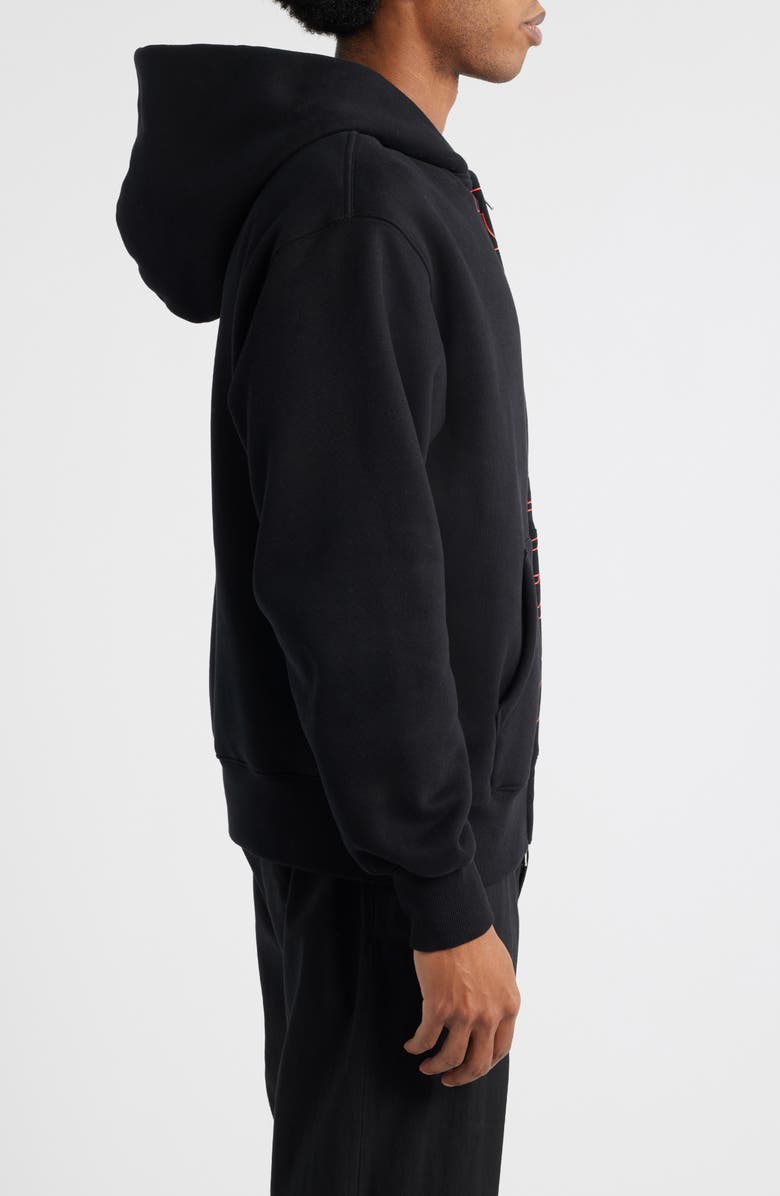 PLEASURES Impact Zip Graphic Hoodie, Alternate, color, Black