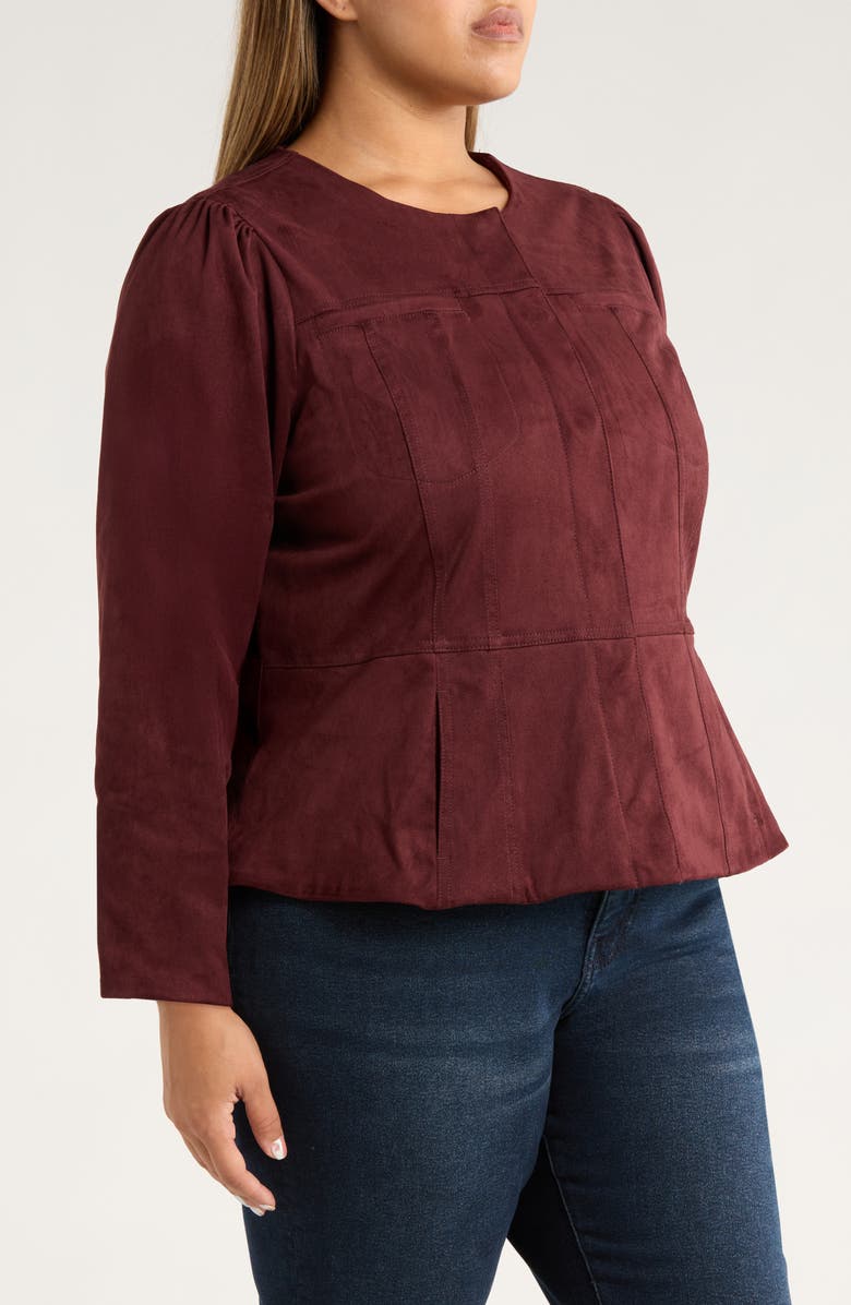 Wit & Wisdom Peplum Jacket, Alternate, color, Oxblood
