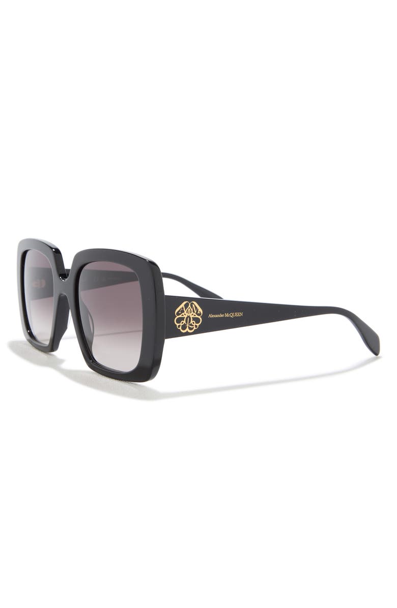 McQueen 54mm Square Sunglasses, Alternate, color, Black Black Grey