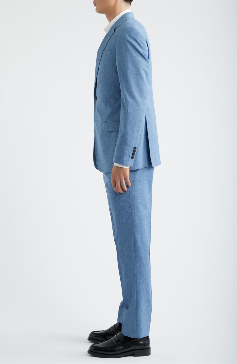 Emporio Armani Light Blue Mélange Wool & Cotton Blend Suit, Alternate, color, Blue