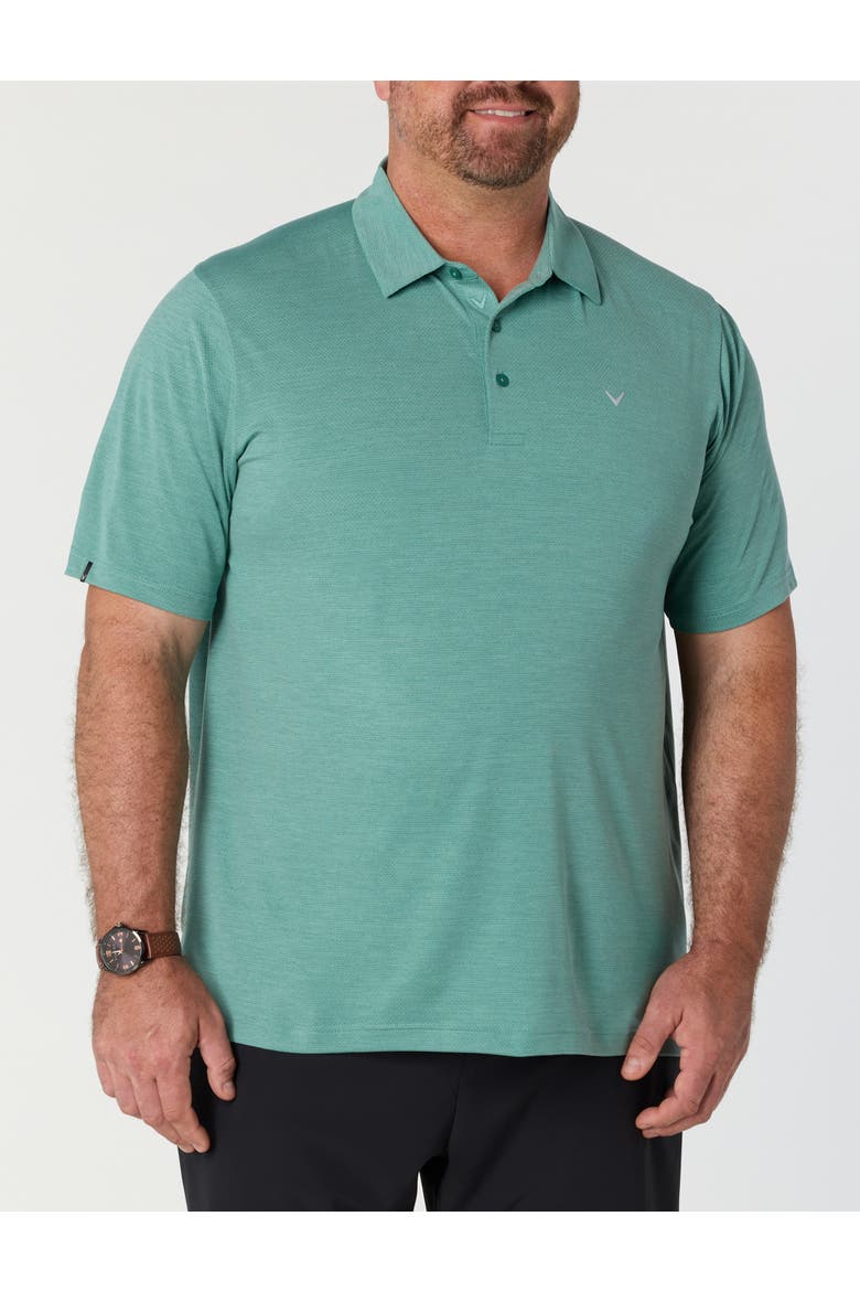 Big & Tall Heathered Jacquard Polo Shirt V2, Main, color, GALAPAGOS HEATHER