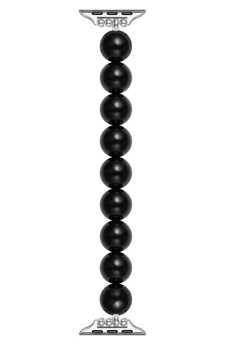 The Posh Tech Violet Pearl Apple Watch<sup>®</sup> Bracelet Watchband, Main, color, Black