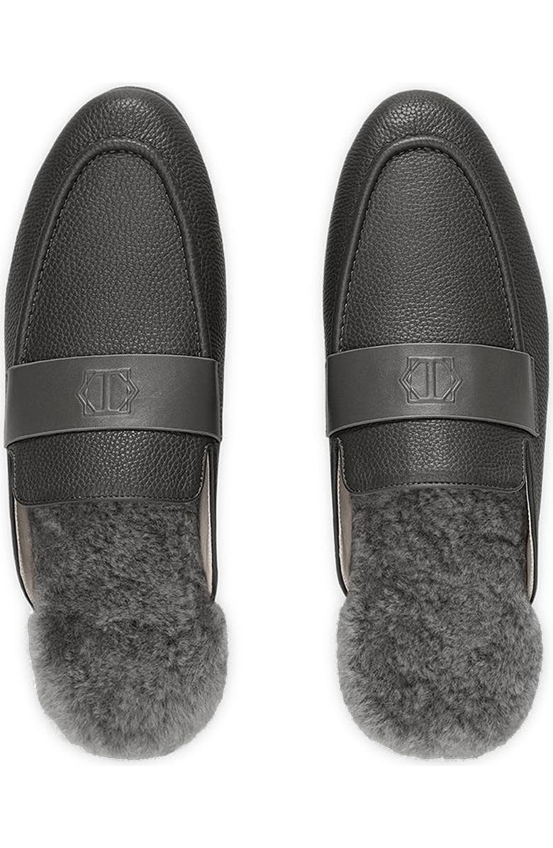 Togas Morten Men's Leather Slippers, Alternate, color, Grey