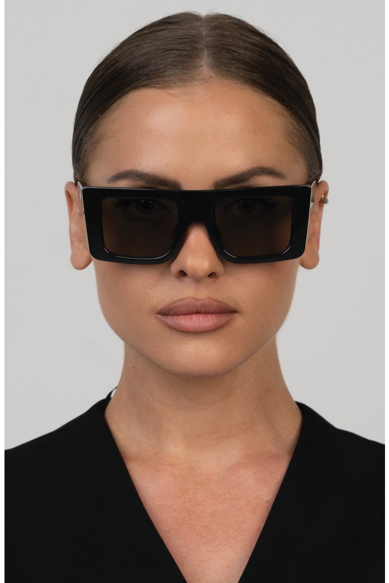 Gyda Square Sunglasses, Alternate, color, BLACK/ SMOKE