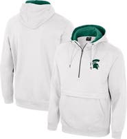 COLOSSEUM Men's Colosseum White Michigan State Spartans Half-Zip Hoodie