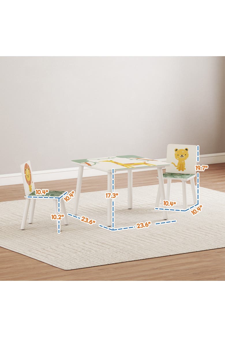 3-Piece Kids Table & Chairs Set, Bedroom/Nursery/Playroom, Alternate, color, Green