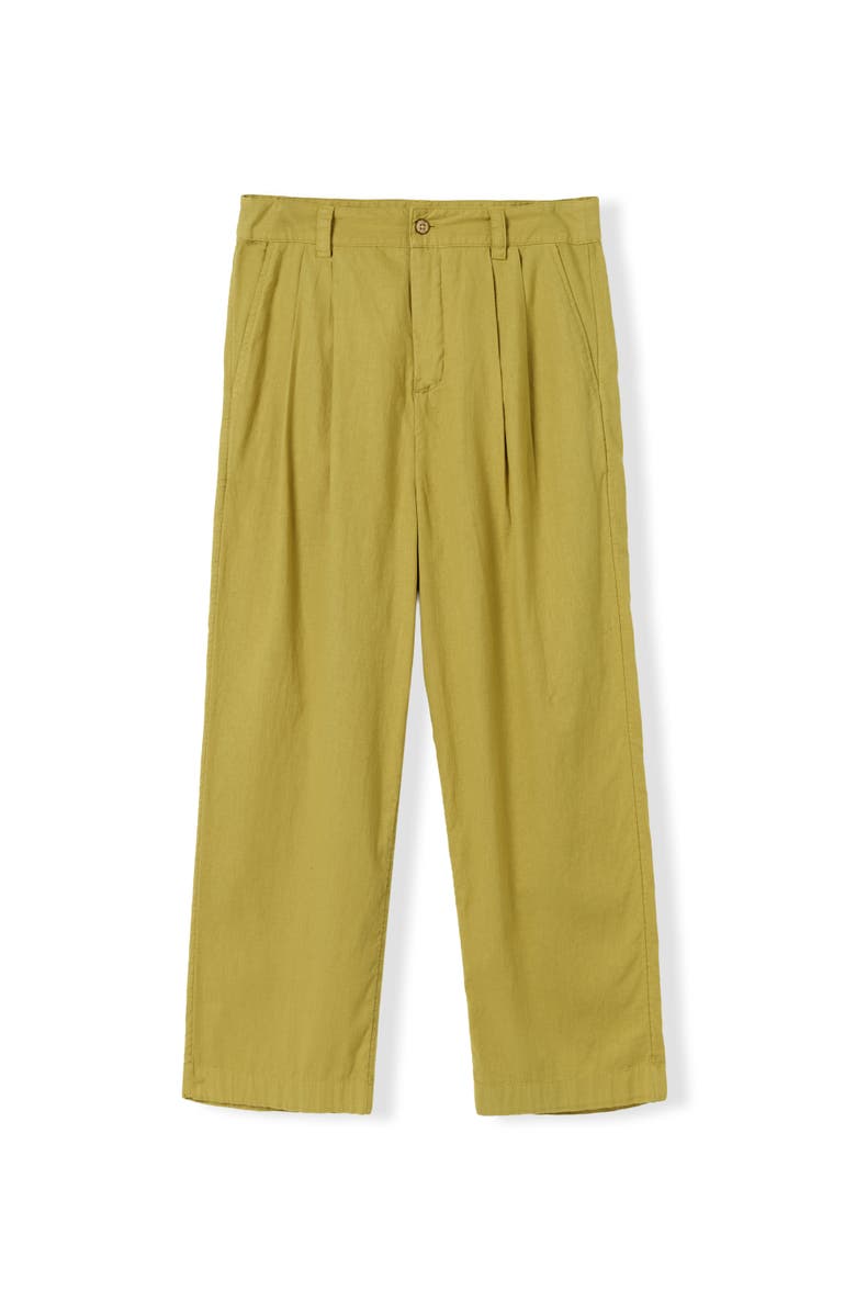 Celtic & Co. Pleat Front Crop Pants, Alternate, color, Bright Khaki