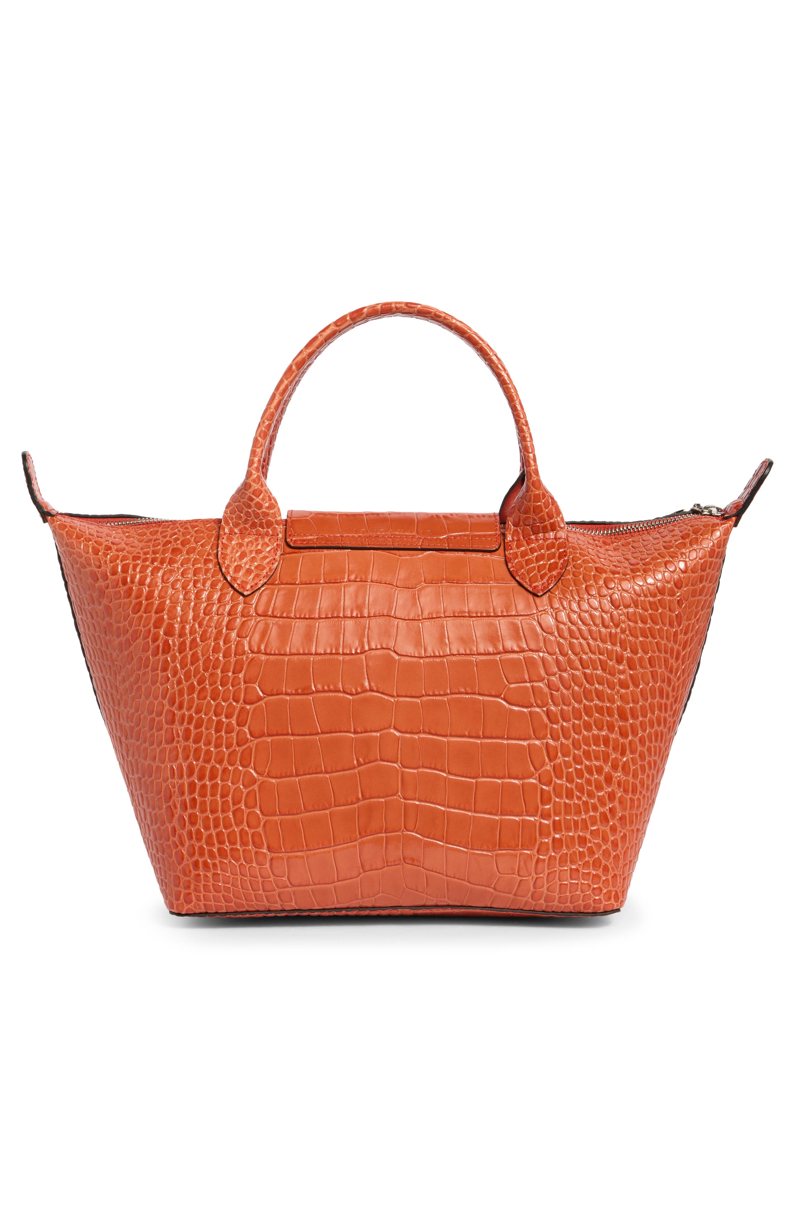 Longchamp Small Le Pliage Croc Embossed Tote, Alternate, color, 