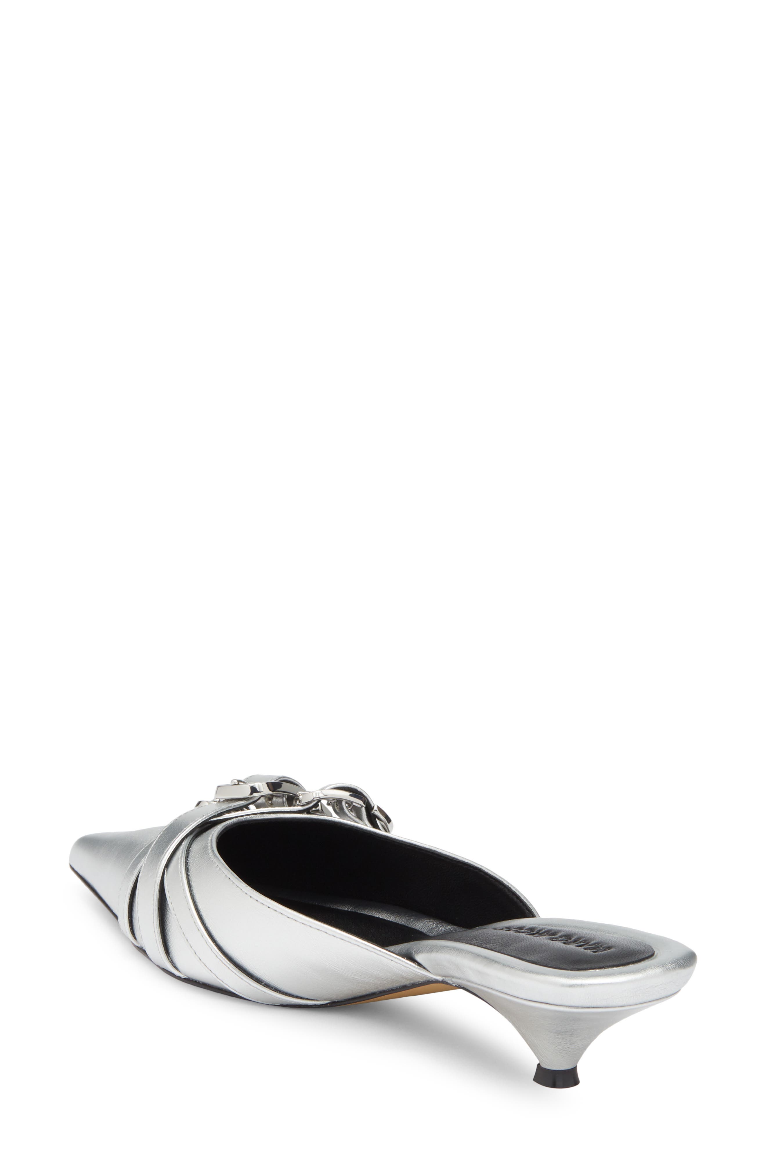 Marc Jacobs The Emma Kitten Heel Mule, Alternate, color, Silver