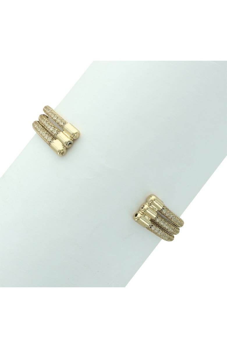 OLIVIA WELLES Gabriela Multi Row Cuff Bracelet, Alternate, color, Gold/ Clear