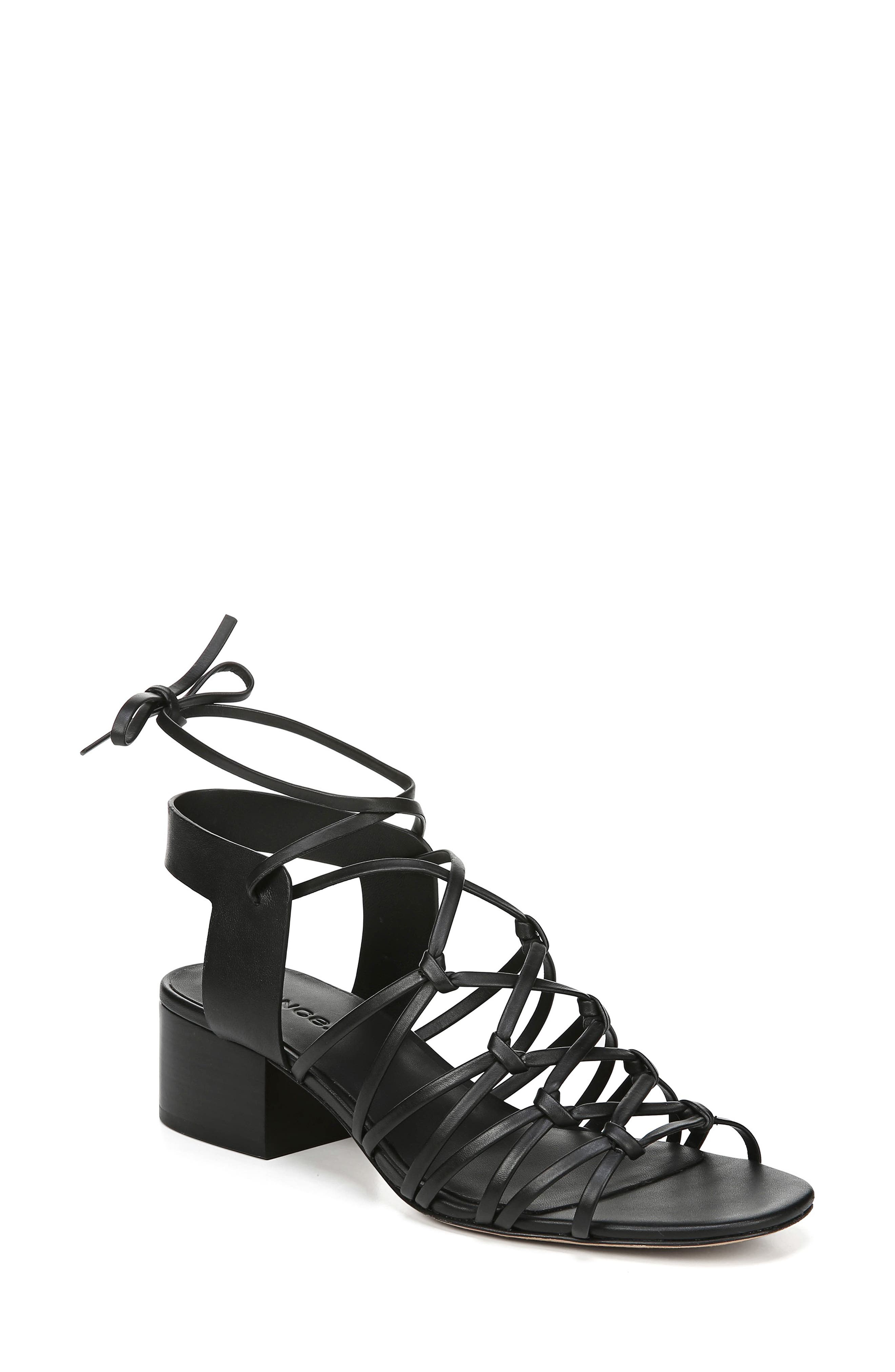 Beautmont Lace-Up Sandal, Main, color, BLACK
