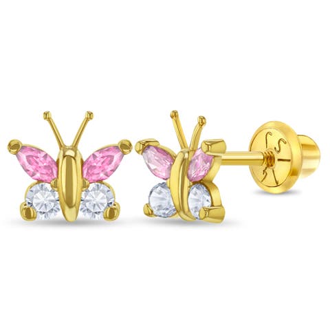 14k Dazzling Butterfly Girl Earrings