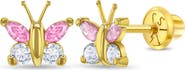 In Season Jewelry 14k Dazzling Butterfly Girl Earrings