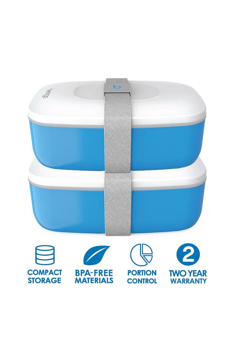 2-Pack of Classic All-in-One Stackable Lunch Box Solution - Blue, Alternate, color, BLUE