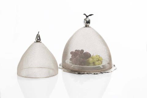 Silver Nickel Mesh Domes - Set of 2
