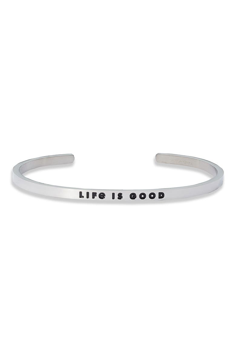 Life Is Good Bracelet, Main, color, SILVER
