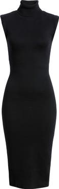 HOUSE OF CB Gaia Cashmere Sleeveless Turtleneck Midi Dress