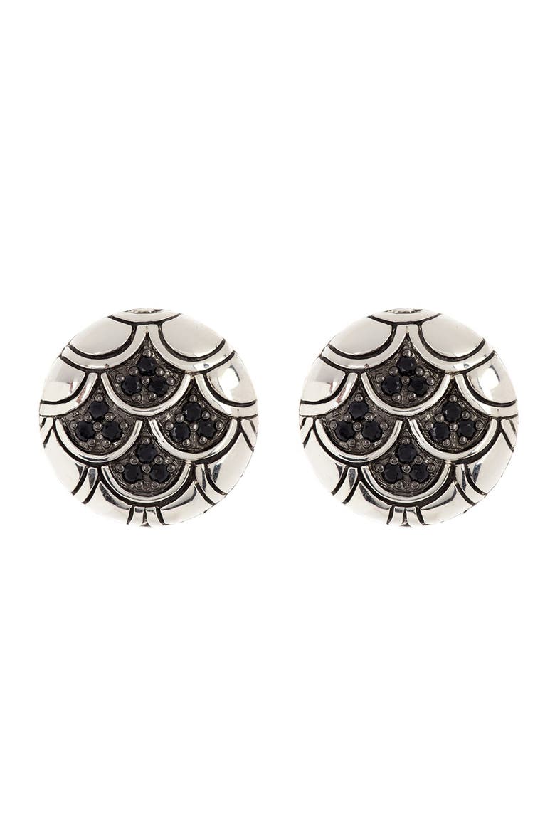 Naga Black Sapphire Stud Earrings, Main, color, BLACK