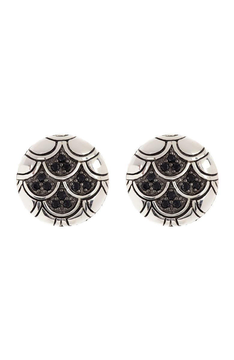 John Hardy Naga Black Sapphire Stud Earrings, Main, color, 
