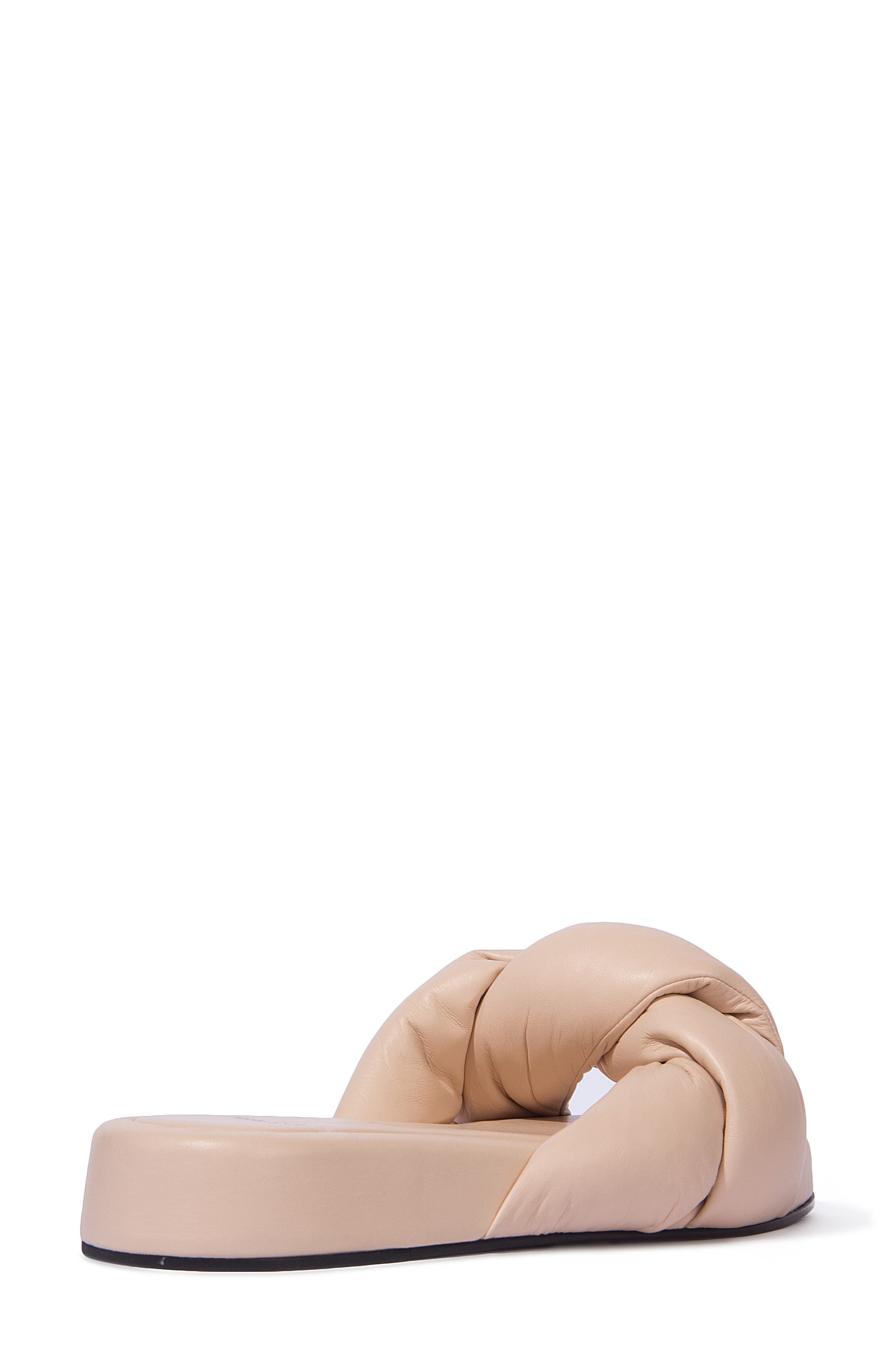 Puffy Knot Slide Sandal, Alternate, color, BLUSH LEATHER