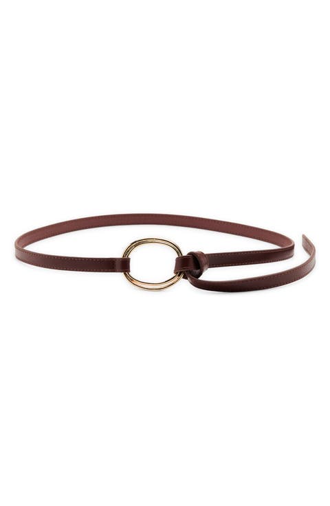 Maxi Buckle Thin Faux Leather Belt