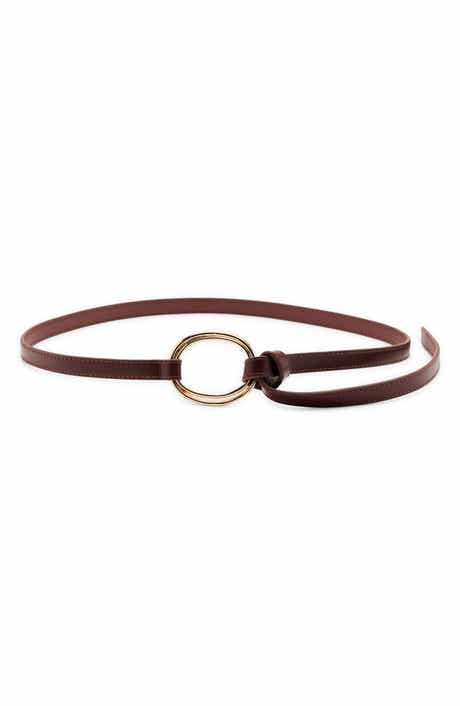 Maxi Buckle Thin Faux Leather Belt