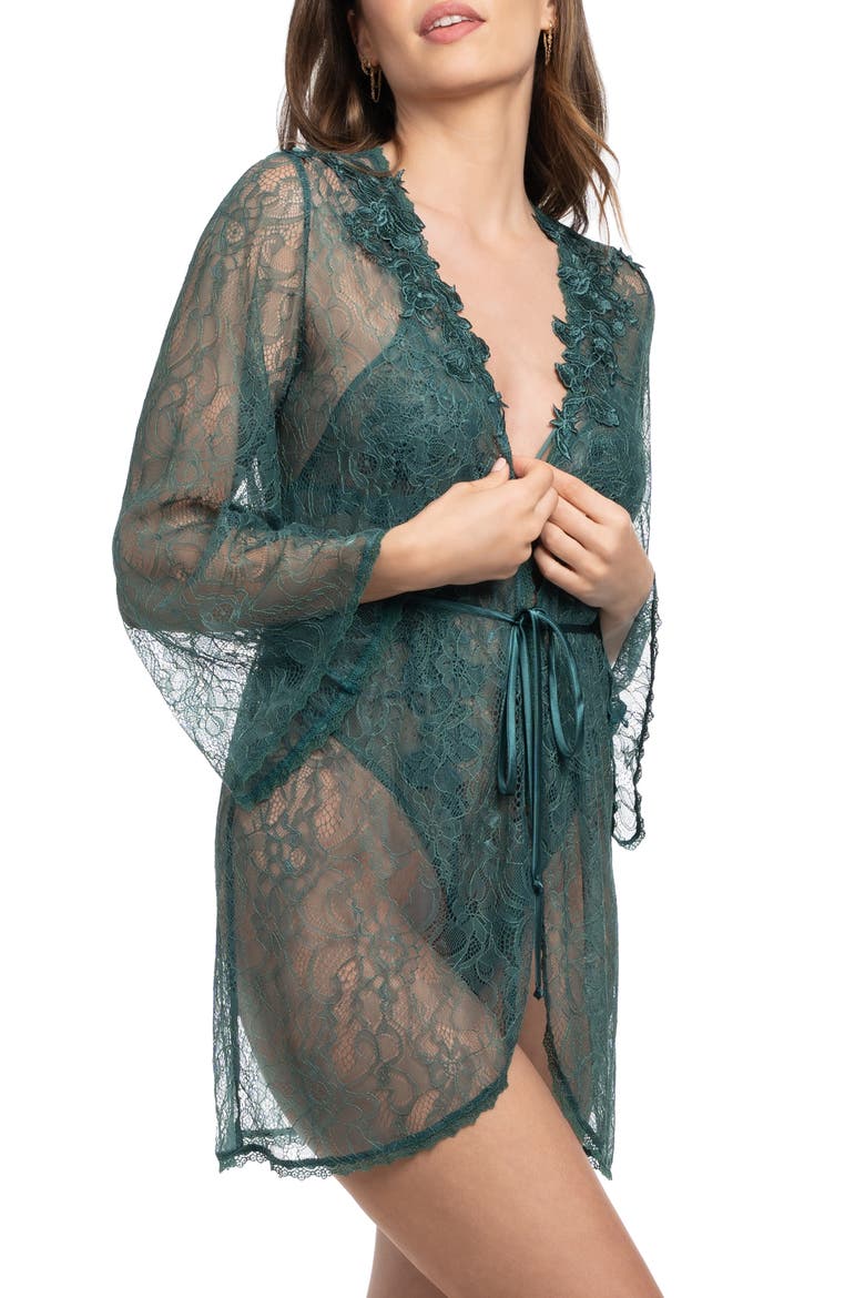 Cassie Sheer Lace Wrap, Alternate, color, JUNIPER