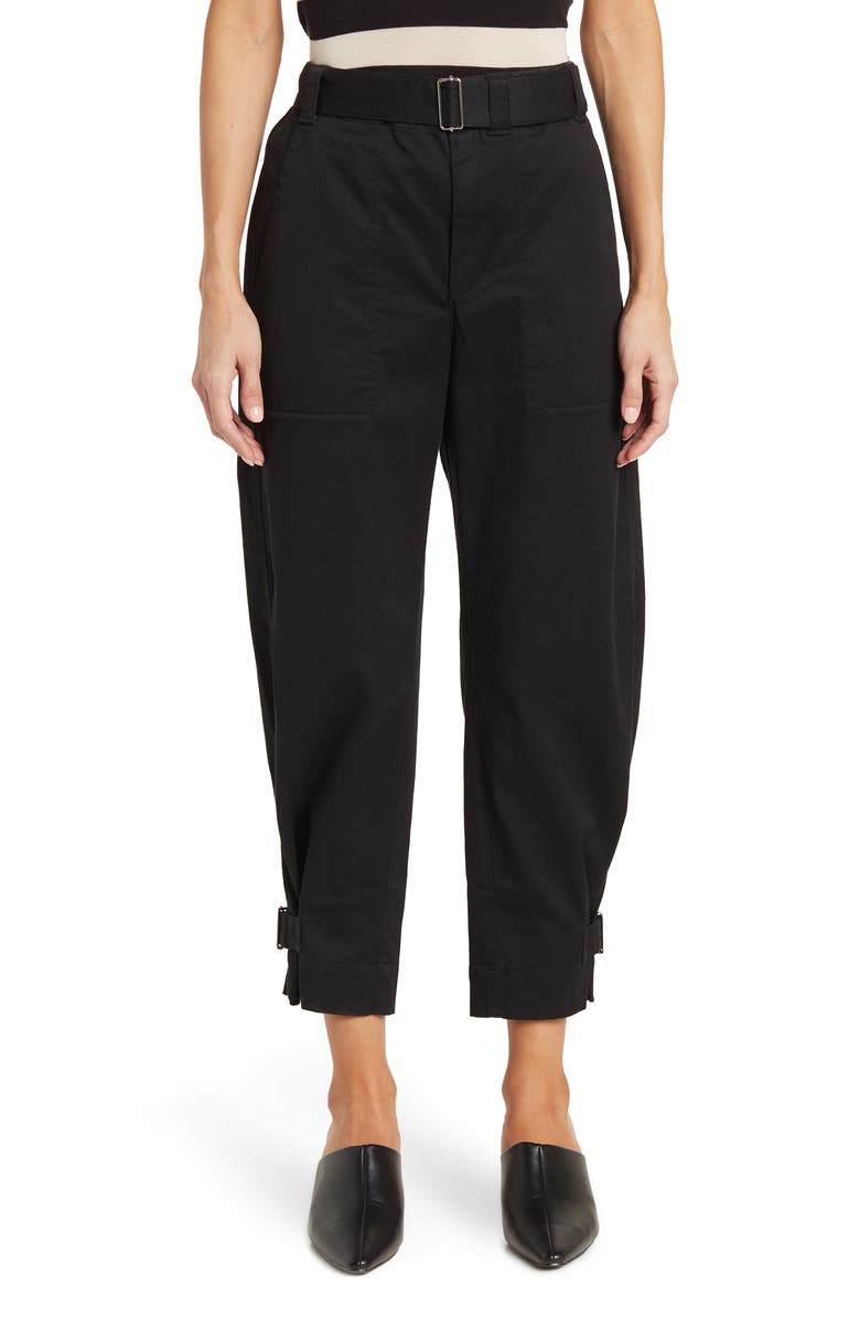 Proenza Schouler White Label Crop Stretch Cotton Twill Pants, Main, color, 