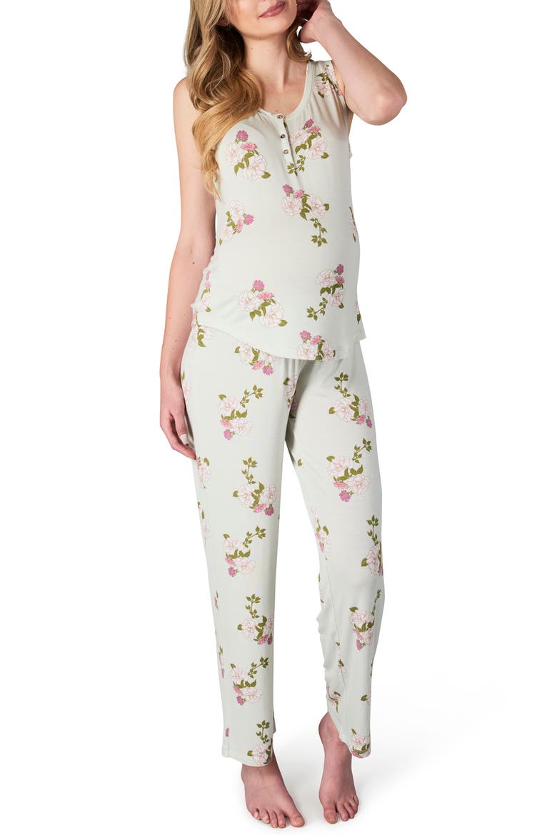 Joy During & After 2-Piece Maternity/Nursing Sleep Set, Main, color, PEONY