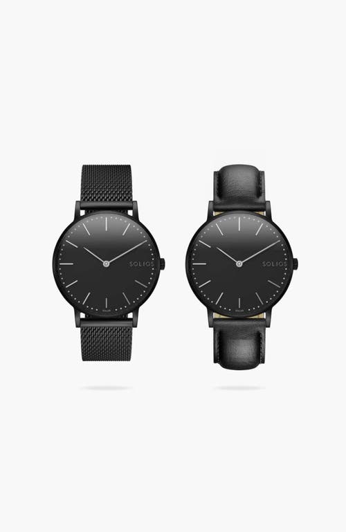 Solios Watches The Solar Classic Bundle | Black Dial