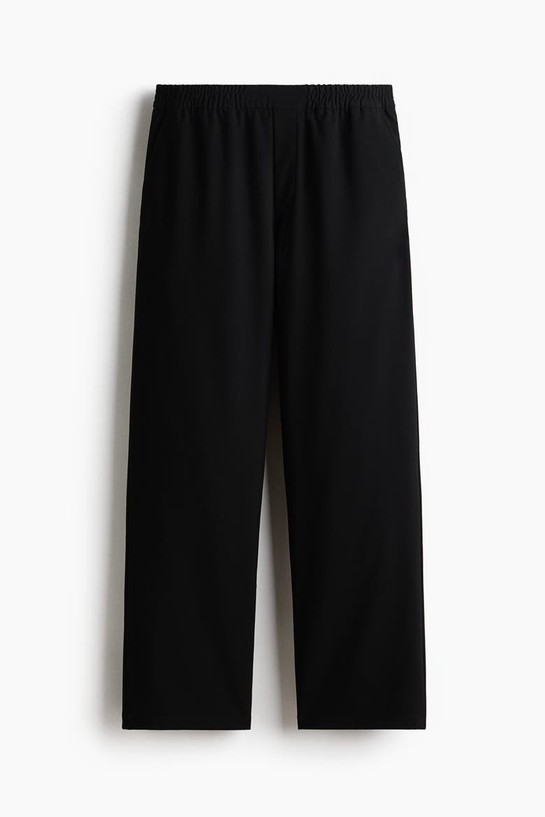 Four-way Stretch Wide Pull-on Trousers, Alternate, color, Black