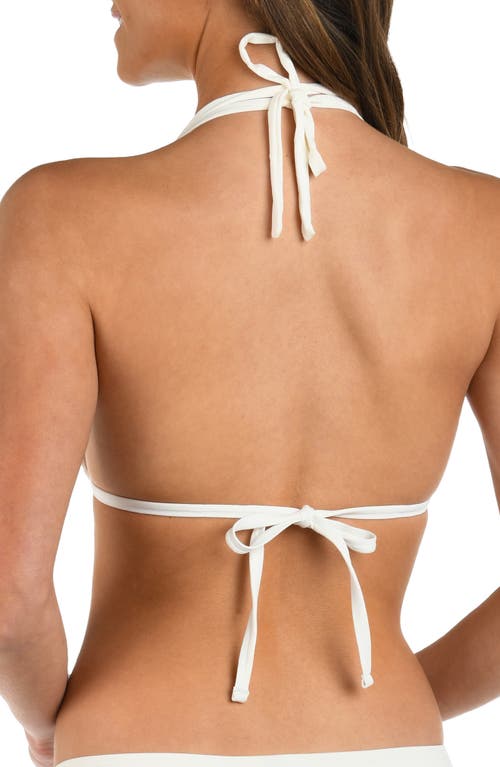 La Blanca Island Goddess Halter Triangle Bikini Top In White