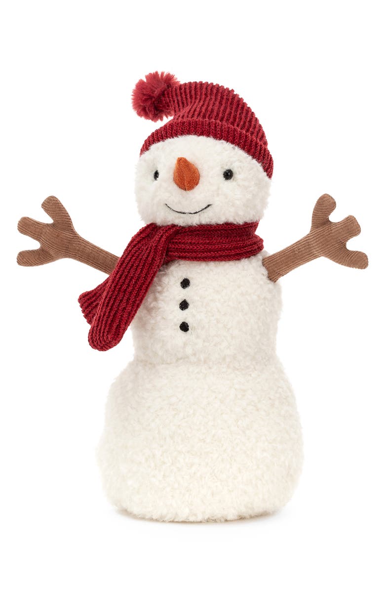 Jellycat Teddy Snowman Stuffed Toy, Main, color,