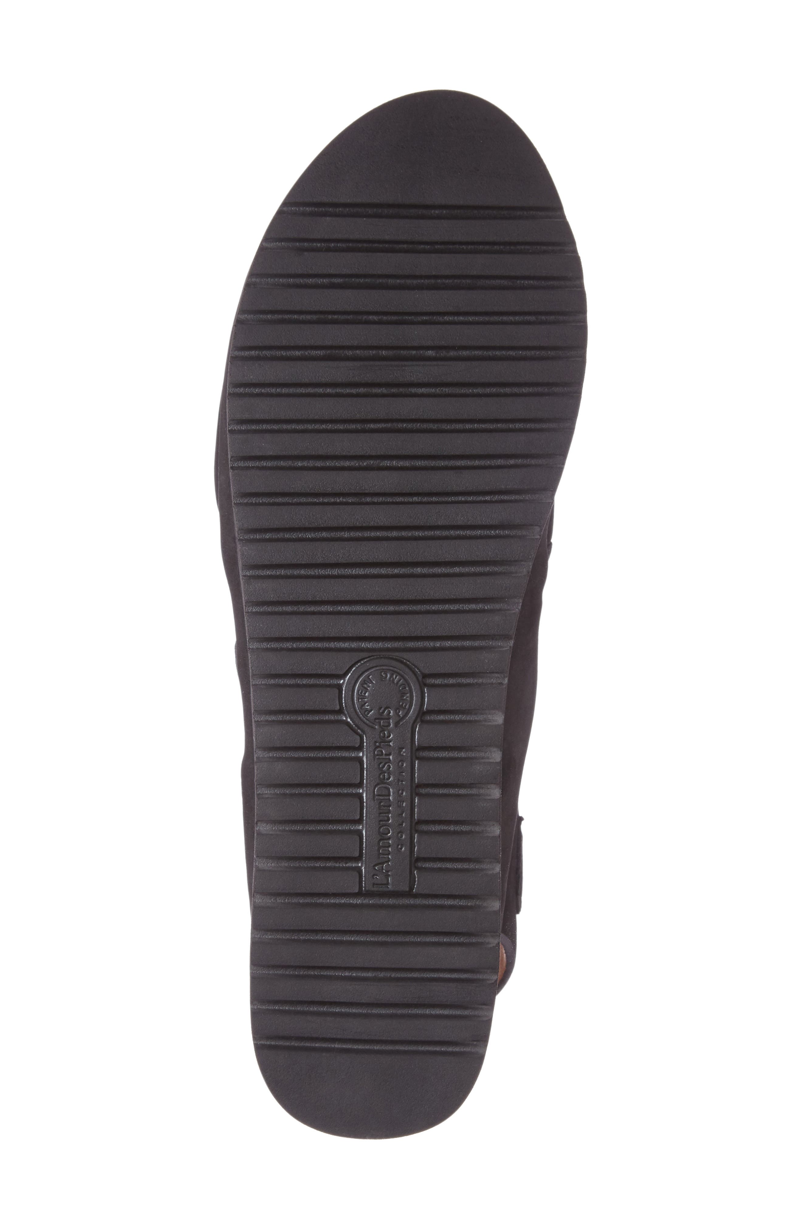 Adelais Platform Wedge Sandal, Alternate, color, BLACK NUBUCK LEATHER