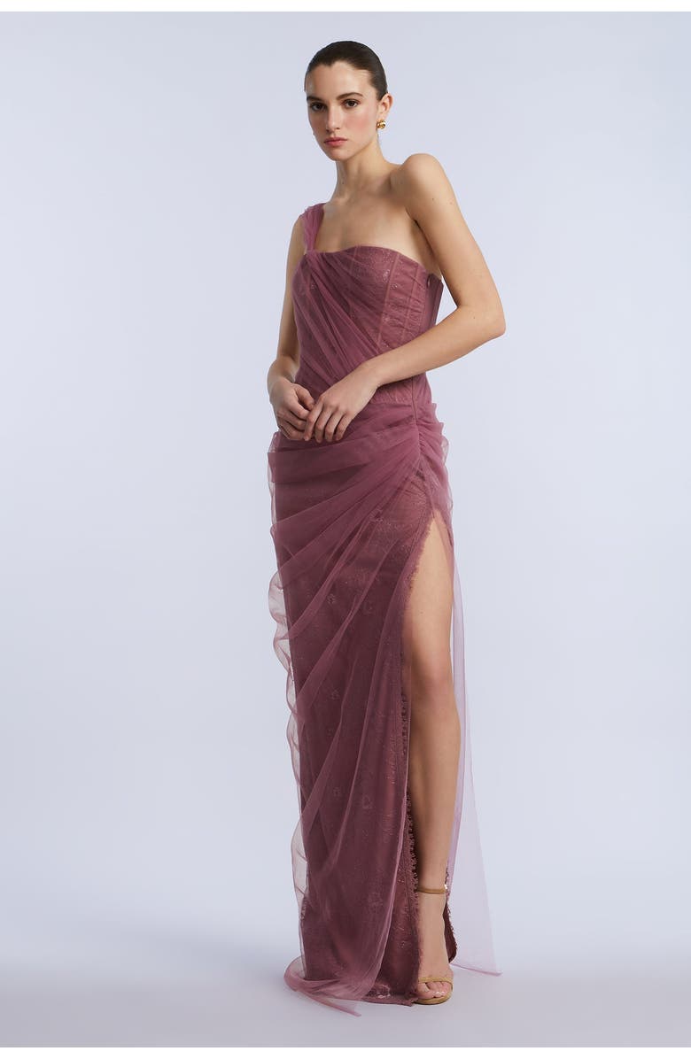 BCBGMAXAZRIA Tulle & Lace Gown, Alternate, color, Renaissance Rose