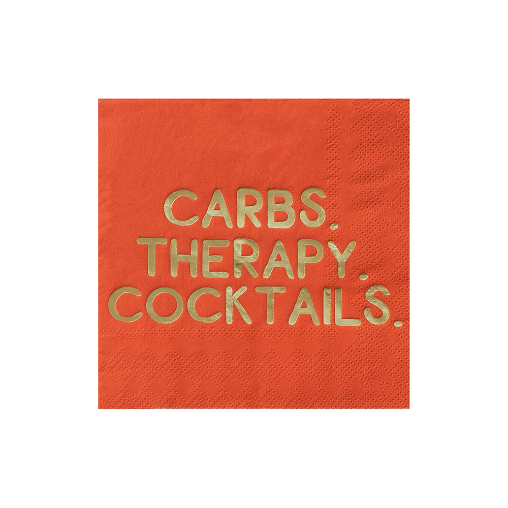 "Carbs, Therapy, Cocktails"