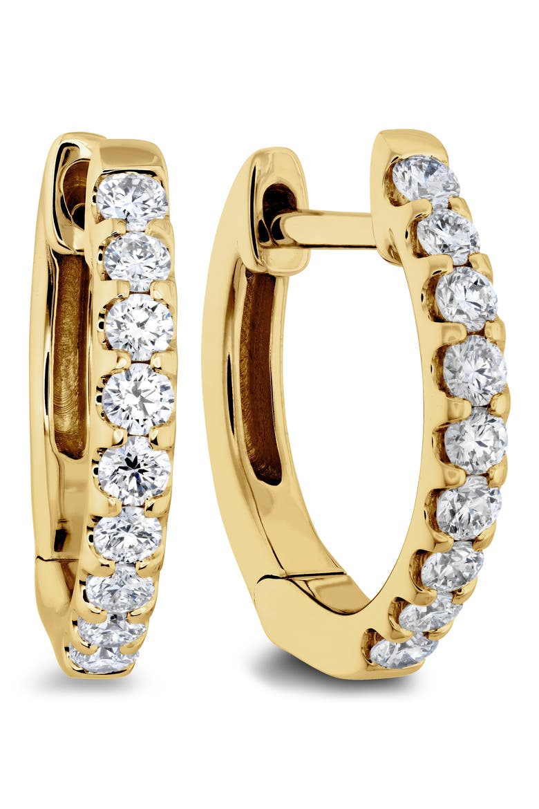 Odessa Diamond Huggie Hoop Earrings, Main, color, YELLOW GOLD
